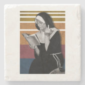 Roken Nuns Retro-stijl Stenen Onderzetter (Voorkant)
