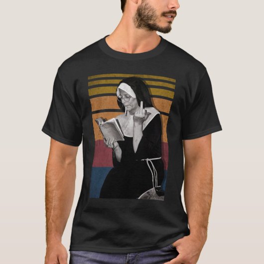 Roken Nuns Retro-stijl T-shirt (Voorkant)