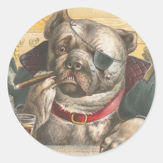 Roken Pitbull Ronde Sticker (Voorkant)