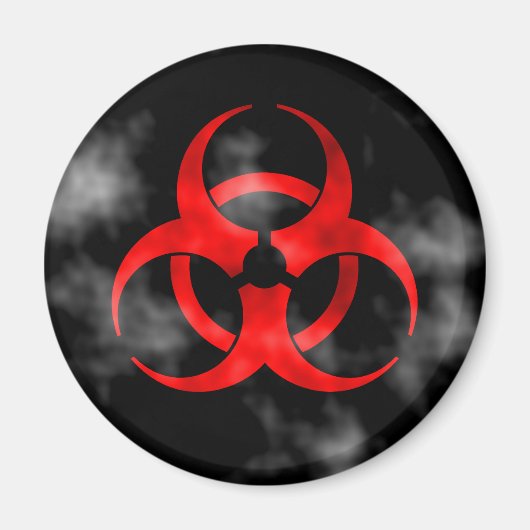 Roken Rode Biohazard Symbool Magneet (Voorkant)