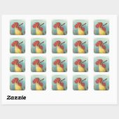 Roken Rooster Vierkante Sticker (Vel)