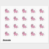 Roken Roze Unicorn Ronde Sticker (Vel)