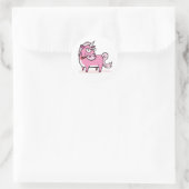Roken Roze Unicorn Ronde Sticker (Tas)