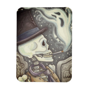 ROKEN SKELETON, CEMETERY MAGNET-rechthoek Magneet