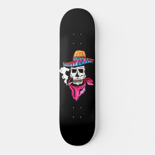 Roken Skeleton Cowboy Persoonlijk Skateboard (Voorkant)