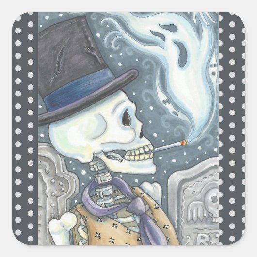 ROKEN SKELETON, STICKERS VOOR CEMETERY SHEET Squar (Voorkant)