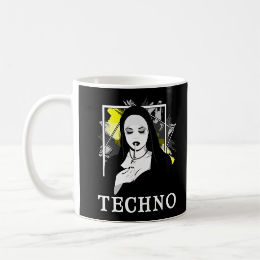 Roken Techno Nun Religion Electronic Bass Music Koffiemok (Links)