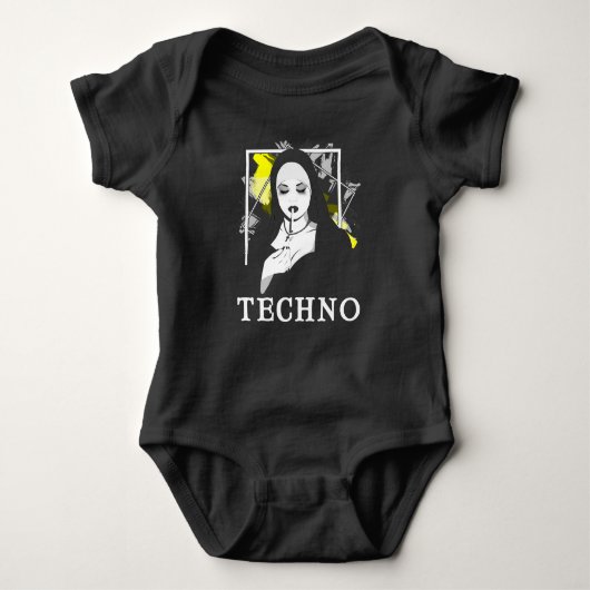 Roken Techno Nun Religion Electronic Bass Music Romper (Voorkant)