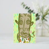 Roken Tiki Briefkaart (Staand voorkant)