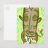 Roken Tiki Briefkaart (Voorkant / Achterkant)