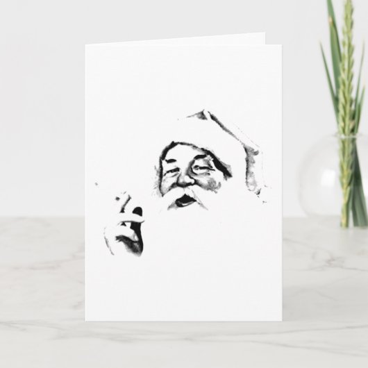 Roken van de Kerstman. De  Kerstman rookt een siga Feestdagen Kaart (Voorkant)