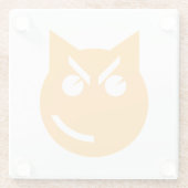 Roken van Emoji Cat Glazen Onderzetter (Achterkant)