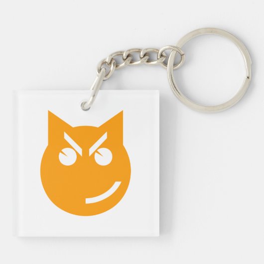 Roken van Emoji Cat Sleutelhanger (Achterkant)