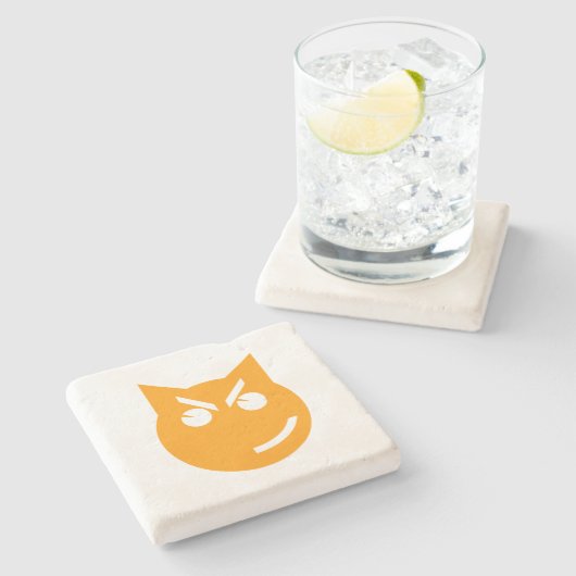 Roken van Emoji Cat Stenen Onderzetter (Zijkant)