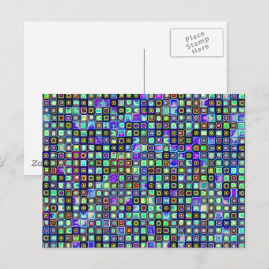 Roken van het groene Funky Retro Mosaic Tiles Patt Briefkaart (Voorkant / Achterkant)