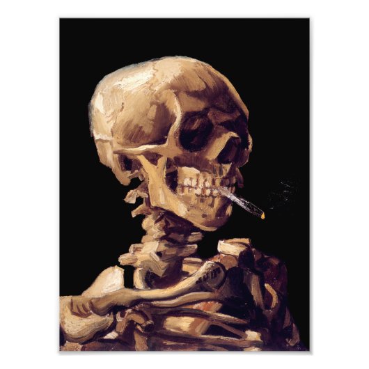 Roken van het skelet van Van Gogh Foto Afdruk (Voorkant)