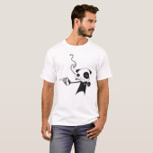 Roken van panda gemaakt met dunne t-shirt met pomp (Voorkant volledig)
