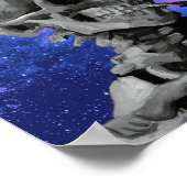 Roken van Van Gogh Skeleton beheerst met sterrenst Poster (Hoek)