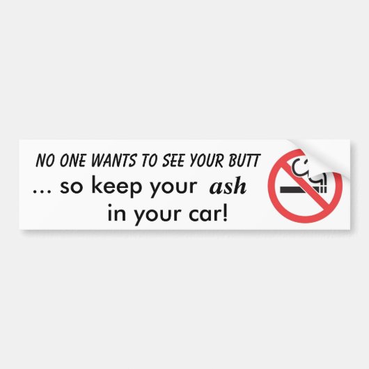 Roken verboden bumpersticker (Voorkant)