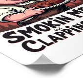 Roken Vlees en klappende wangen Grappig BBQ Poster (Hoek)