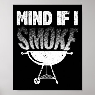Roken Voor Mannen Papa Grillen Vlees BBQ Roker Voe Poster