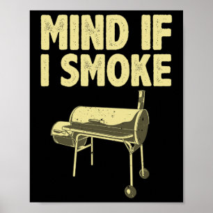 Roken Voor Mannen Papa Grillen Vlees BBQ Roker Voe Poster
