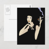 Roken vrouw briefkaart (Voorkant / Achterkant)