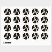 Roken vrouw ronde sticker (Vel)