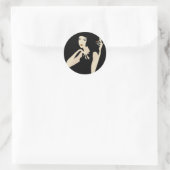 Roken vrouw ronde sticker (Tas)