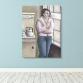 Roken vrouwen 1996 canvas afdruk (Insitu (Houten vloer))