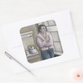 Roken vrouwen 1996 vierkante sticker (Envelop)