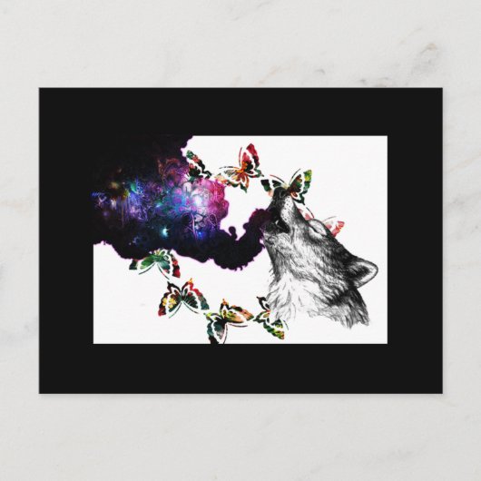Roken Wolf vlinderbloemflora Briefkaart (Voorkant)