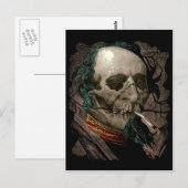 Roken Zombie Man Stoner Bizarre  Art Briefkaart (Voorkant / Achterkant)