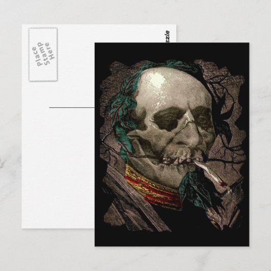 Roken Zombie Man Stoner Bizarre  Art Briefkaart (Voorkant / Achterkant)