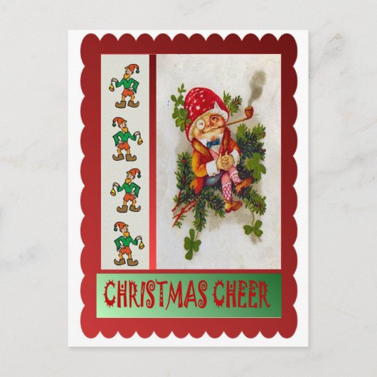 Rokend elf feestdagenkaart (Voorkant)