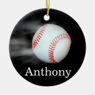 Rokend Hete Honkbal Keramisch Ornament