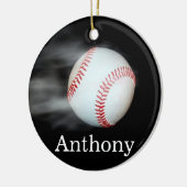 Rokend Hete Honkbal Keramisch Ornament (Links)