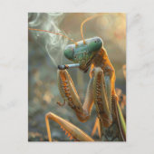 Rokende bidsprinkhaan Surrealistisch Briefkaart (Voorkant)