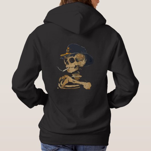 Rokende Cowboy Skelet Hoodie (Achterkant)