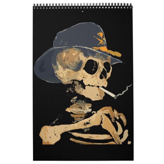 Rokende Cowboy Skelet Kalender (Hoes)