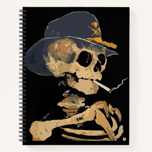 Rokende Cowboy Skelet Notitieboek (Voorkant)