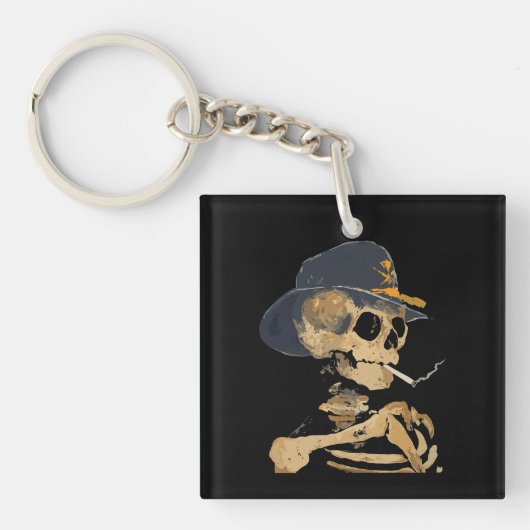 Rokende Cowboy Skelet Sleutelhanger (Voorkant)