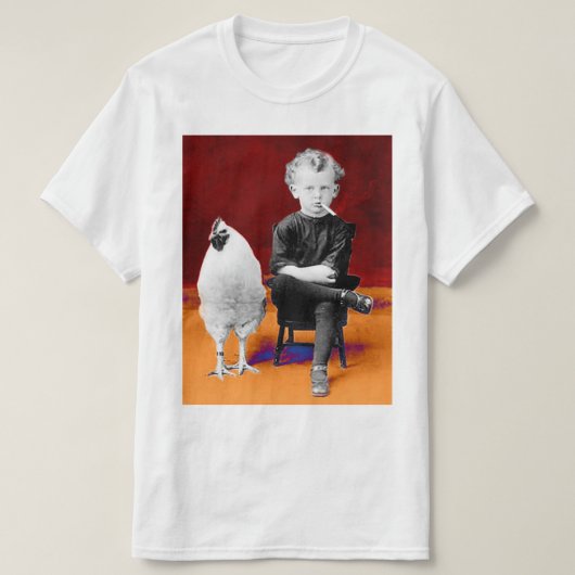 Rokende jongen met T-shirt voor de kip (Design voorkant)