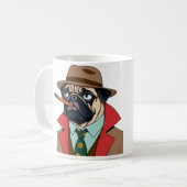 Rokende mopshond mok (Voorkant links)