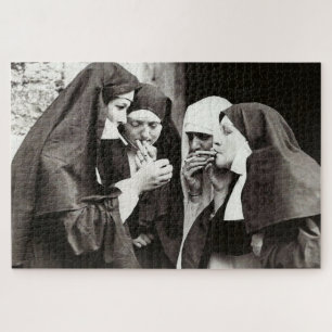 Rokende nonnen Vintage fotografie Legpuzzel