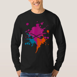 Rokende Pijpen Kleurrijke Splash Ontwerp T-shirt