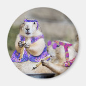 Rokende Prairiehond Hippies Magneet (Voorkant)