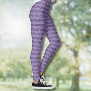 Rokende pruim glinsterende stijl horizontale strep leggings