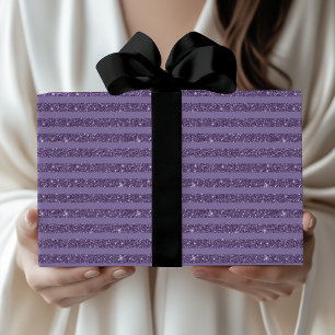 Rokende pruim glitters horizontale strepen cadeaupapier