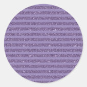 Rokende pruim glitters horizontale strepen ronde sticker (Voorkant)